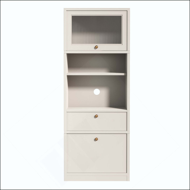 Armoire de rangement autoportante de 180 cm (71 po), en bois de qualité E1, avec étagères réglables, tiroir, portes et système anti-basculement. Peut être utilisé dans la cuisine, la salle de bain et la buanderie.