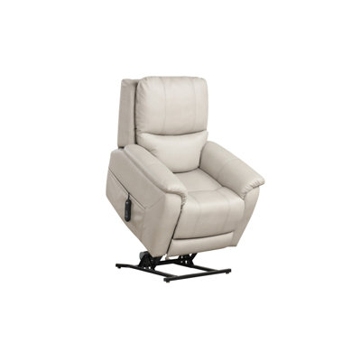 Contemporary Style Lift Chair Aesthetic Design Saddle Arms Wired Controller USB Port Steel Seat Box Light Gray Finish