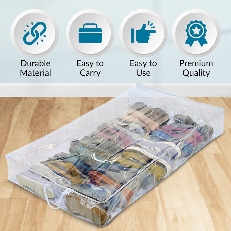 Rasaun 16 Pair Stackable Underbed Shoe Storage