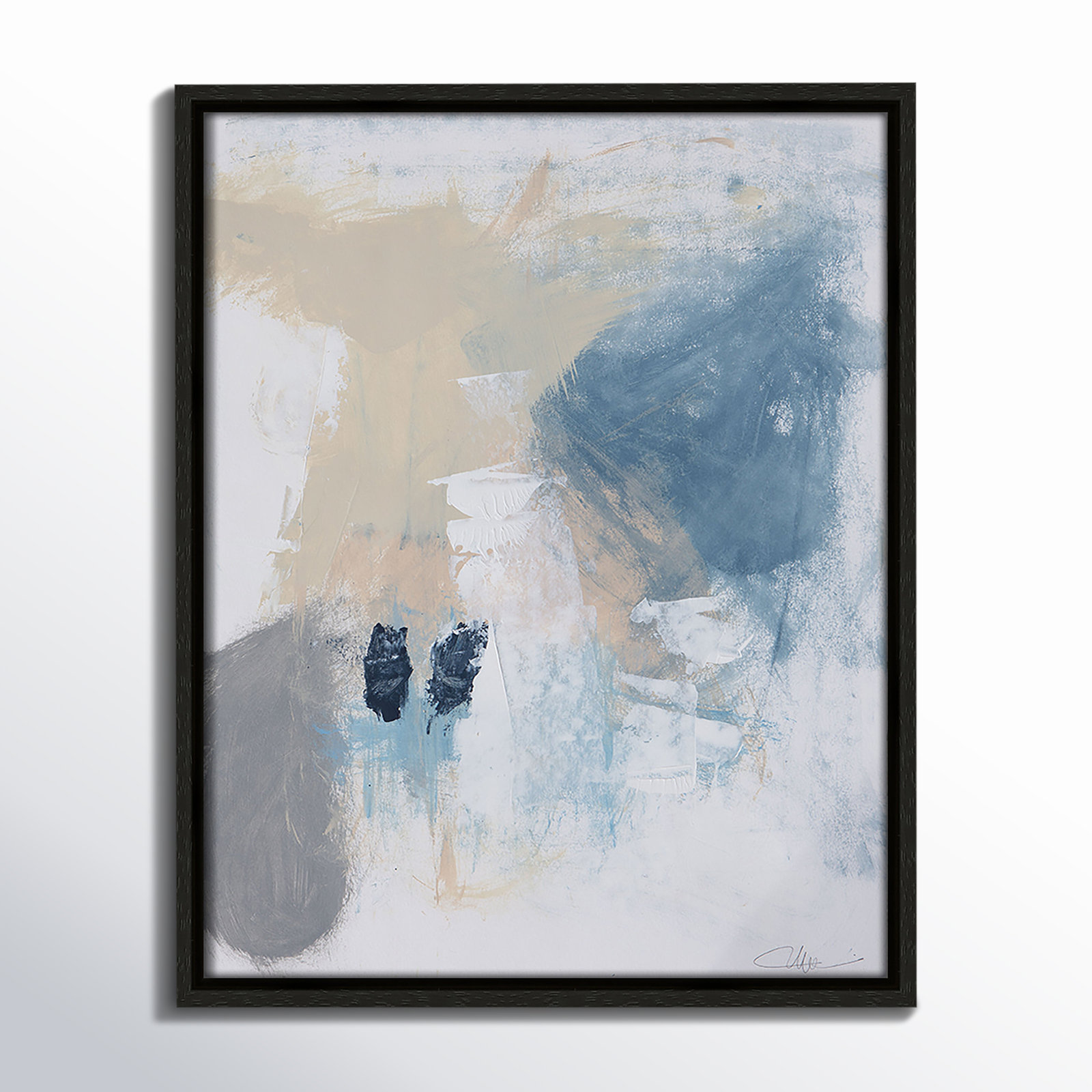 Coastal Carnival Collection "Coastal Carnival II" Print, Espresso Floater Framed Canvas, No Mat, 15.5" H x 12.5" W x 2" D