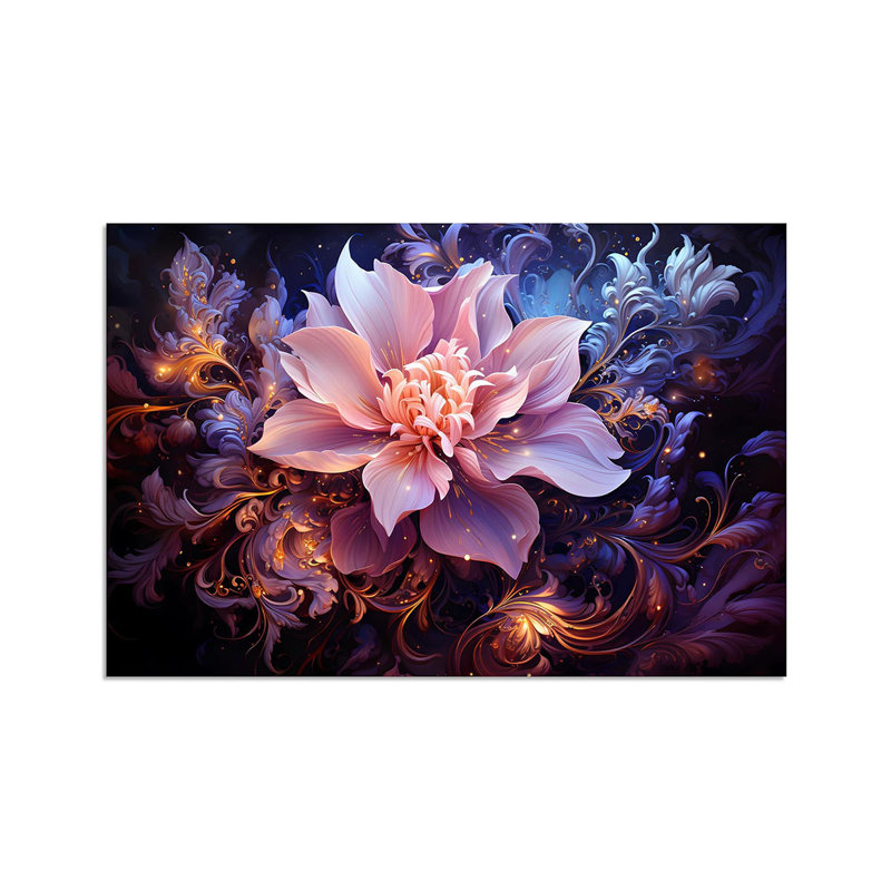 1 Panel Purple Flower Pictures Purple Paintings Abstract Flower Pictures Wall Decor Abstract Flowers Print on Canvas Plum Color Wall Art for Home Decor Stretched and Framed 12x18 inch
