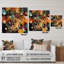Orange orange, ambiance rétro III - art mural abstrait géométrique en acrylique-303671912