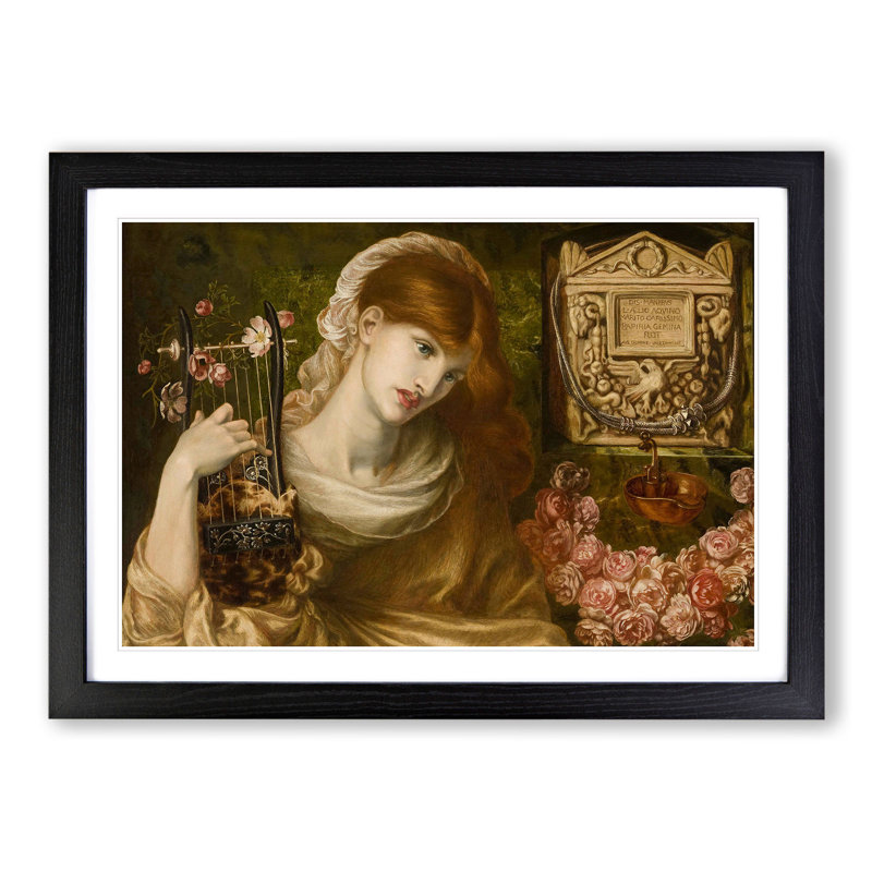 The Roman Window by Dante Gabriel Rossetti - Picture Frame Painting, 48cm H x 65cm W x 2cm D, Black Framed
