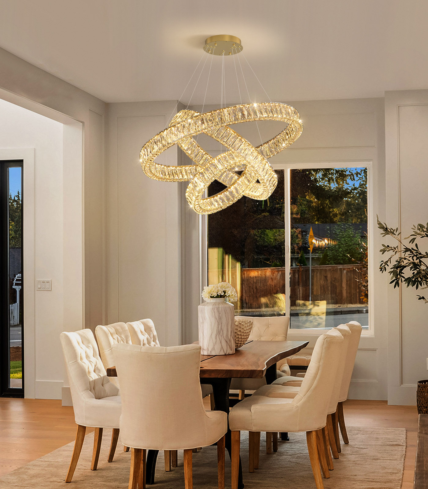 Mercer41 3 - Light Dimmable Led Crystal Chandelier | Wayfair