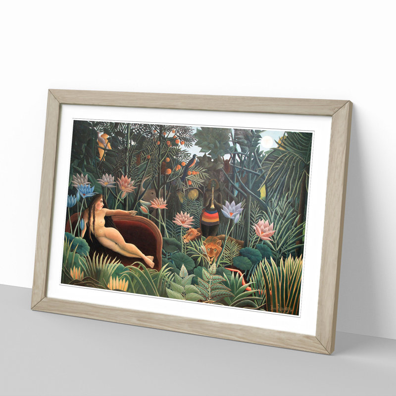 The Dream by Henri Rousseau - Picture Frame Painting, Oak, 27cm H x 36cm W x 2cm D