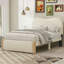 Lit plateforme tapissier avec pieds en bois-1288931481