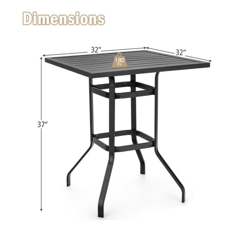 Table bistro en acier inoxydable