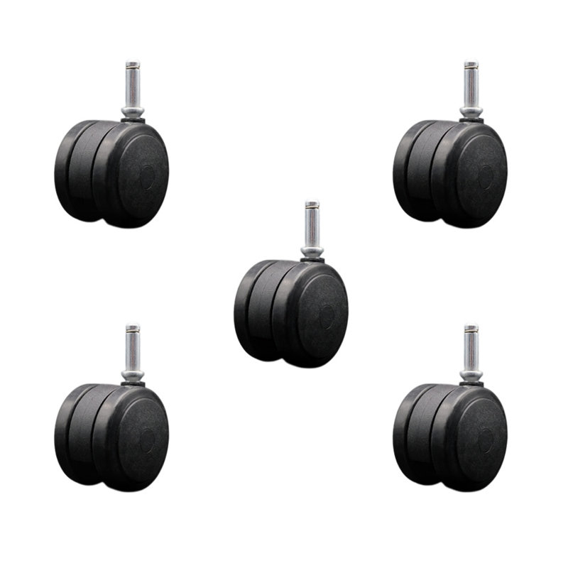 Roulettes simples pour plancher avec tige, Noir