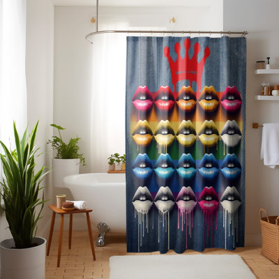 Rideau de douche abstrait Pari avec doublure inclus