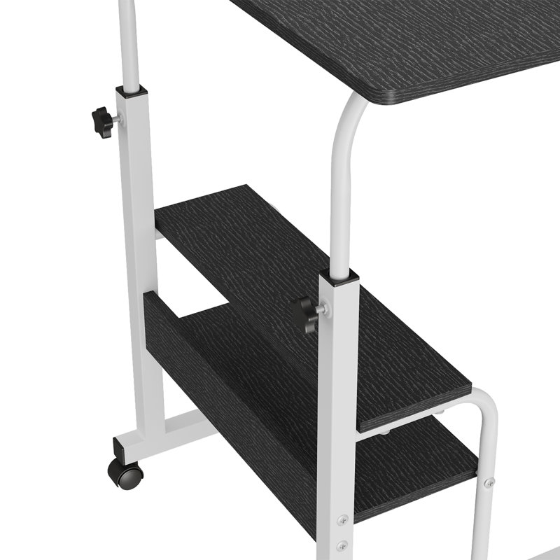 Adjustable Metal Base Computer Desk, Black