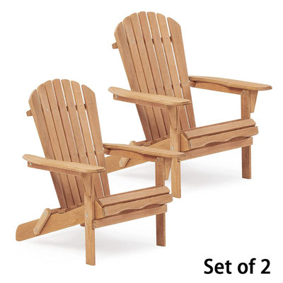Ballinger Wood Folding Adirondack Chair, Half Pre-Assembled Lounge Chair for Outdoor Patio by Dovecove