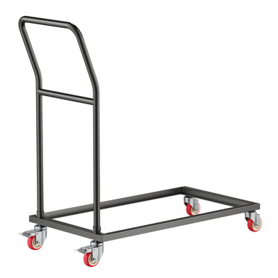 Chariot de chaise pliante en acier noir, capacité de 136 kg (300 lb), design pliable