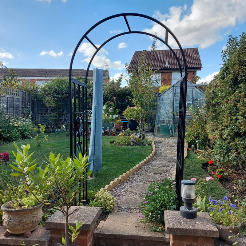 113cm W x 52cm D Metal Arbour in Black