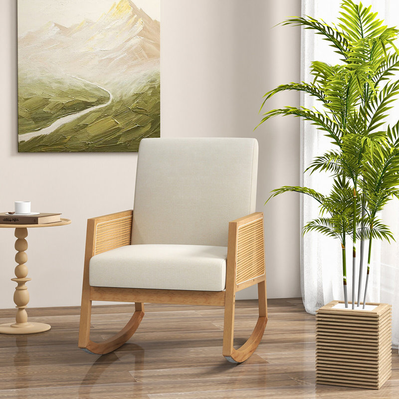 Chaise berçante en bois massif Amaar