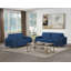 Causeuse en velours bleu l 58,6 po Bebi