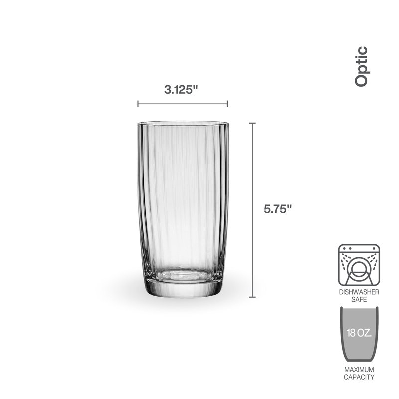 Optic 18-Oz Highball Glasses, Set Of 4