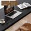 Bureau en bois massif noir demi-cercle + acrylique-119687690