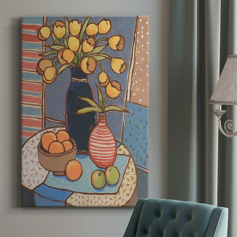 Table Nature morte II, toile tendue avec châssis de qualité supérieure - prête à être accrochée, H 18 po x l 12 po x P 1 po