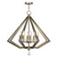 Lustre géométrique à 8 lumières de style bougie avec des accents de cristal Metzinger-1887083463