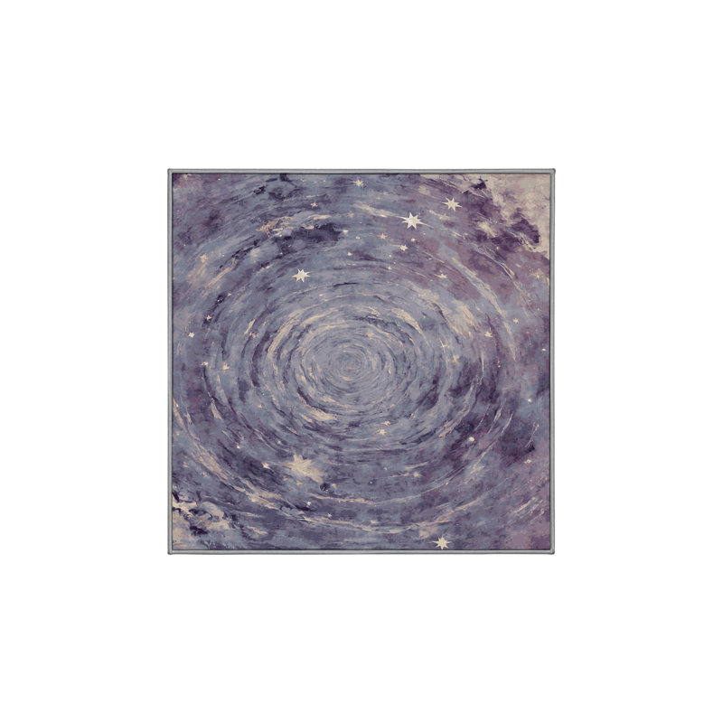 Machine Washable Purple Area Rug, Square 5'