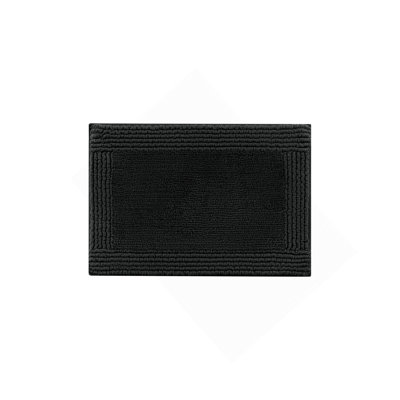 1 PCS 100% Cotton Tufted 3000 GSM Reversible Bath Rug Black
