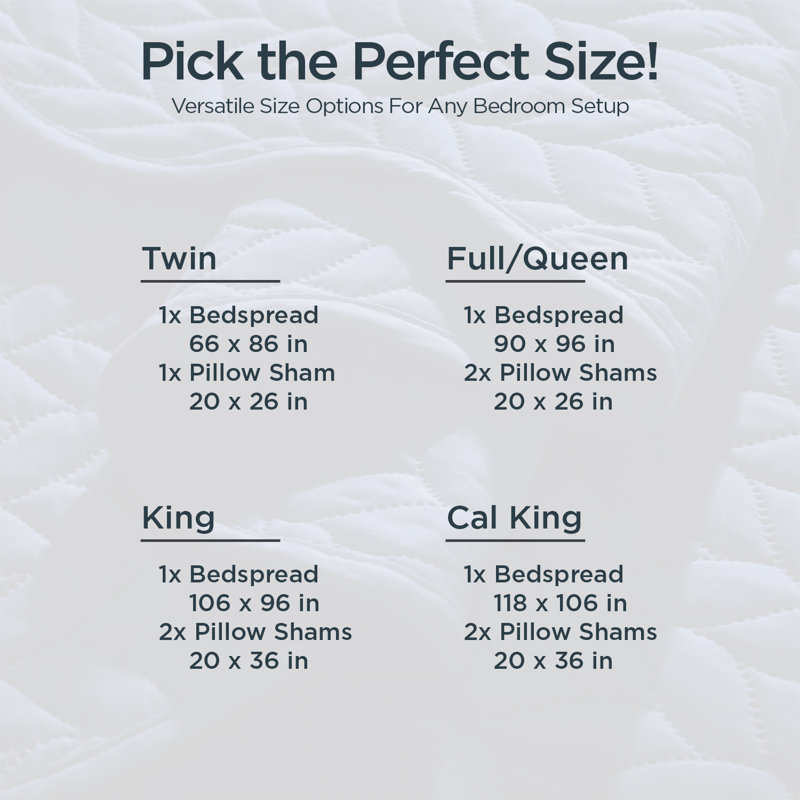 Embossed Microfiber Bedspread Set – All Seasoned Modern and Lightweight Bedding Set with Shams, Blue