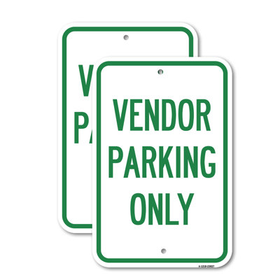 (2 Pack) Reserved Parking Sign Vendor Parking Only 18" X 24" Heavy-Gauge Aluminum Sign