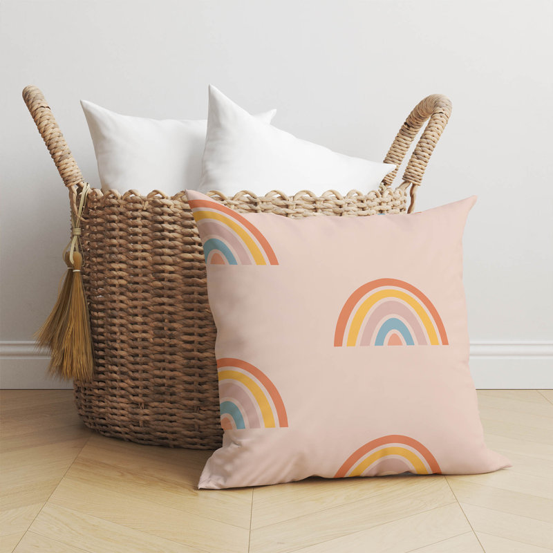 Coussin Plain Bows Match, Rose et multicolore, H 26 po x l 26 po