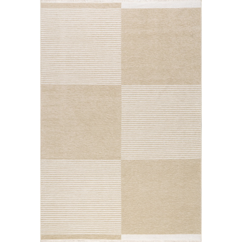 Tapis géométrique lavable à la machine Moxie, Rectangle de 5 pi x 8 pi