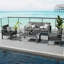 Alturas Lakieshia 73" Wide Outdoor Loveseat with Cushions-851582482
