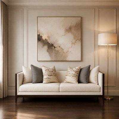 Belmont Place 3-Seater Tuxedo Sofa - Cream/Espresso