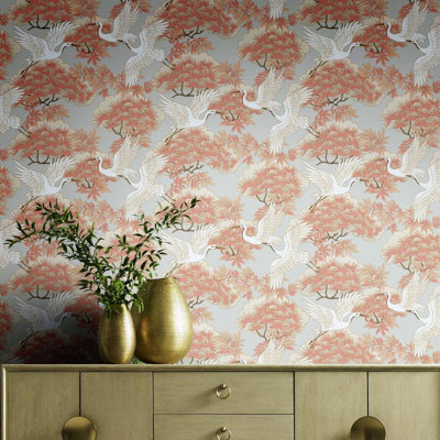 Rouleau de papier peint L 27 pi x l 27 po Sprig and Heron