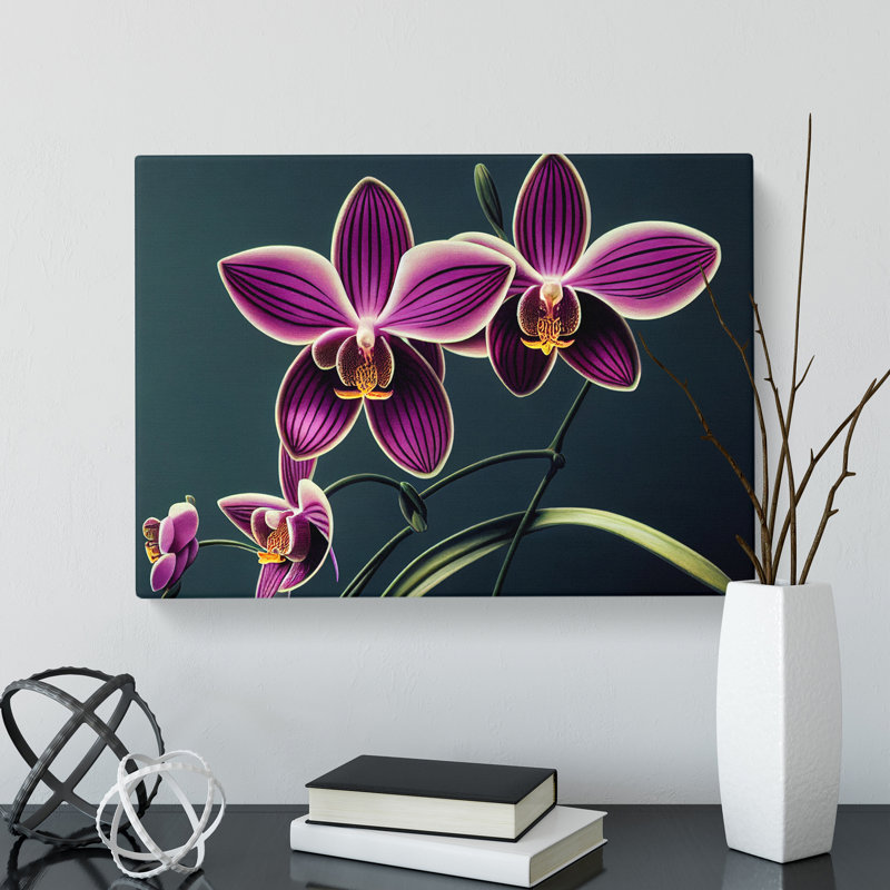 Thrilling Orchid Flowers - Wrapped Canvas, 35cm H x 50cm W x 3cm D