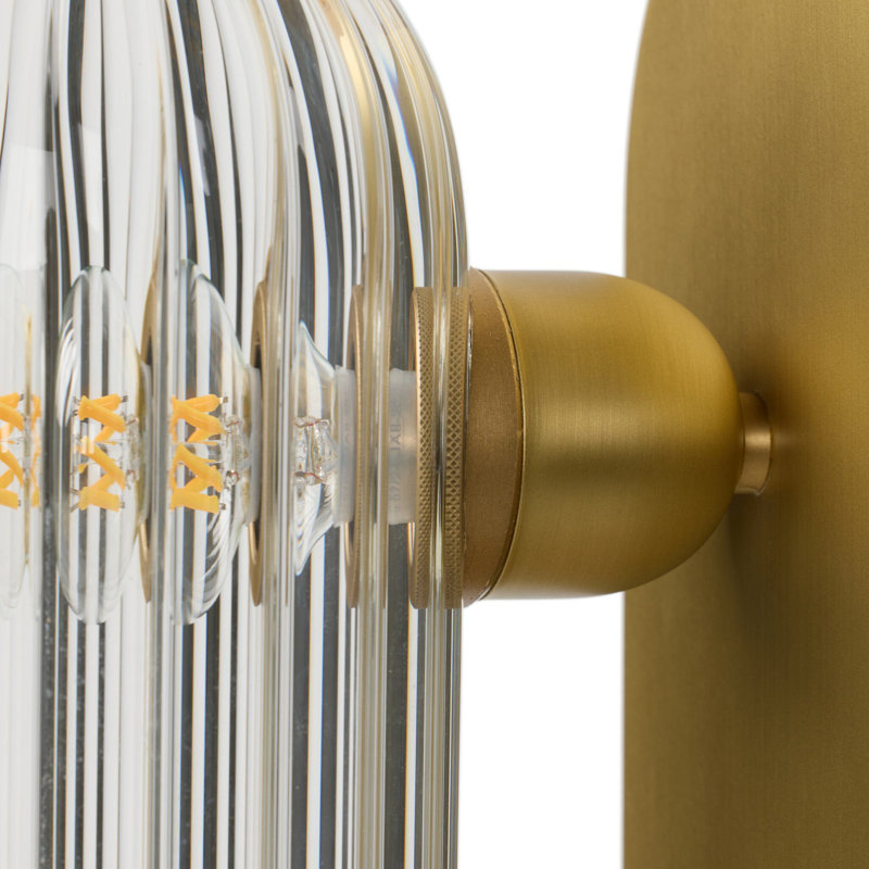 Odyssey Solid Brass Armed Sconce, Burnished Brass, 12" H x 4.25" W x 5.5" D