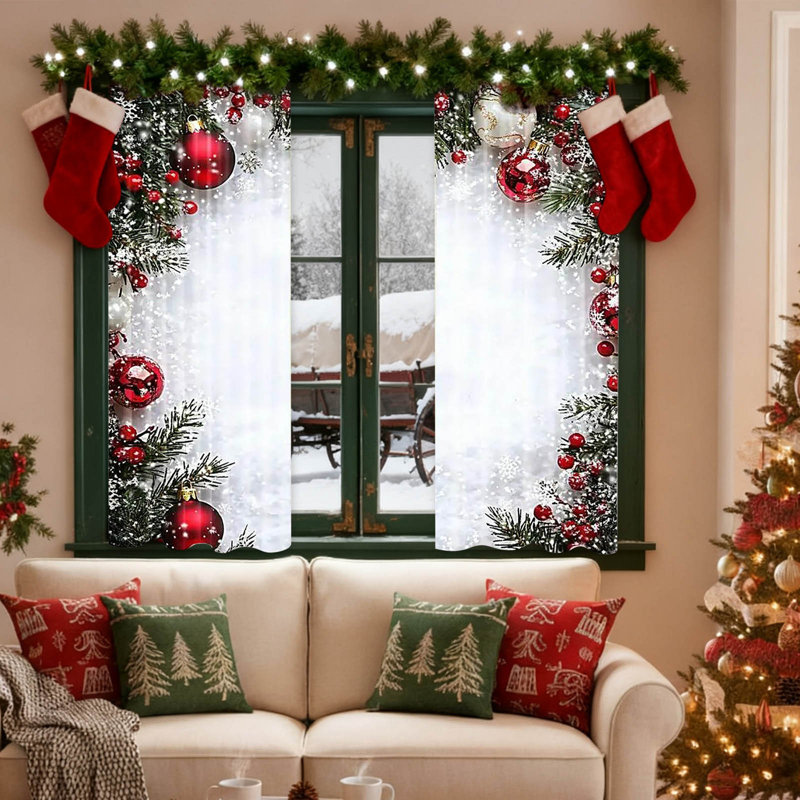 Rideaux de Noël en polyester, A