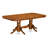 7 Piece Set Consist of a Rectangle Wooden Table with Butterfly Leaf and 6 Linen Fabric Dining Chairs, Saddle Brown