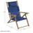 Set of 2 Beach Chairs - Outdoor Weather-Resistant Wood Folding Chairs with Carry Straps and Reclining Seat - Beach Essentials by Lavish Home (Blue)-88305724