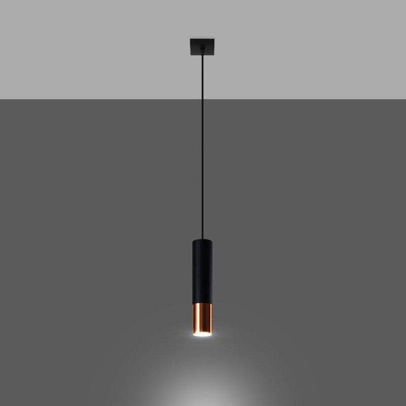 Guylan 1 - Light Cylinder Pendant, Black/Chrome