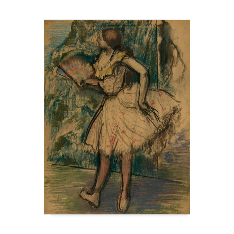 «Dancer with a Fan» par Edgar Degas, reproduction de peinture à l'huile sur toile tendue, H 32 po x l 24 po x P 2 po
