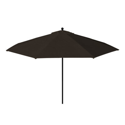 11 Foot Black Commercial Patio Umbrella With Fiberglass Ribs Pulley Lift In Mocha Pacifica