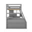 Lit mezzanine simple avec 7 tiroirs, 2 tablettes et bureau - Gris-732314377-732314382