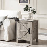 Gracie Oaks 25"H x 24"W Square Farmhouse End Table, with Charging ...