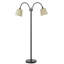 Lampe sur pied 65 po en bronze à deux lumières avec abat-jour carré brun clair 65 po