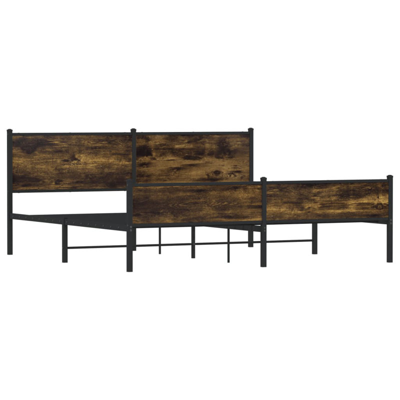 Denita Bed, Smoked Oak, 91.5cm H x 198cm W x 207cm L