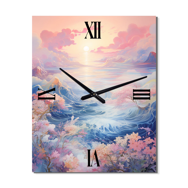 Arnettie - Horloge murale océan surdimensionnée, Très grand