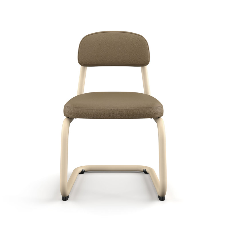 Amisco Flynn Upholstered Dining Chair With Metal Base, Taupe Brown/Straw