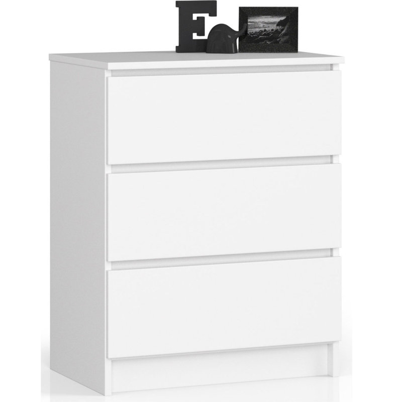 Eldrid 60 cm W Chest of 3 Drawers, Dark Brown/Sonoma Oak