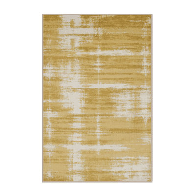 Machine Washable Abstract Beige Area Rug