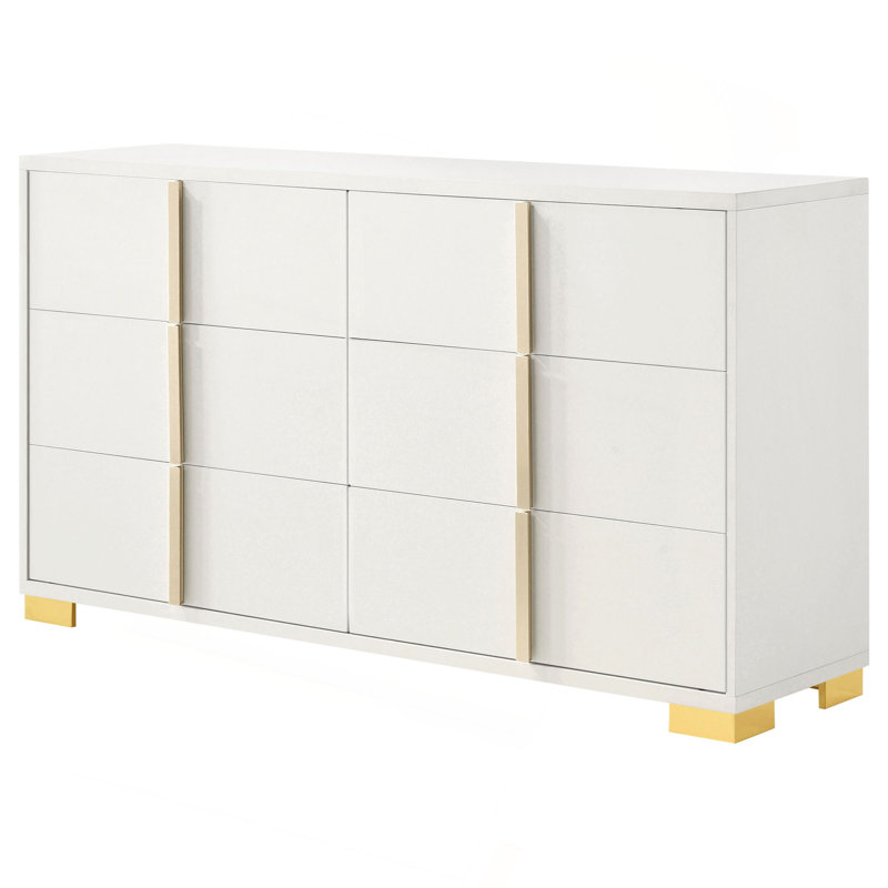 Commode 6 tiroirs, Blanc