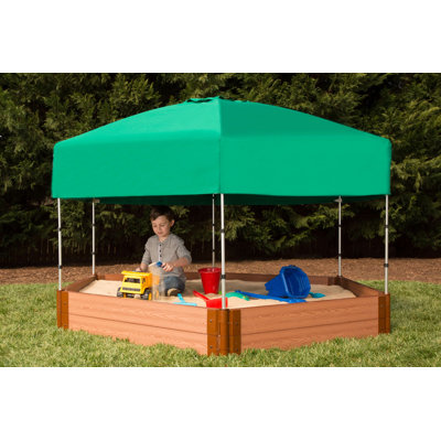 Frame It All 96'' x 37'' Hexagon Sandbox with Cover